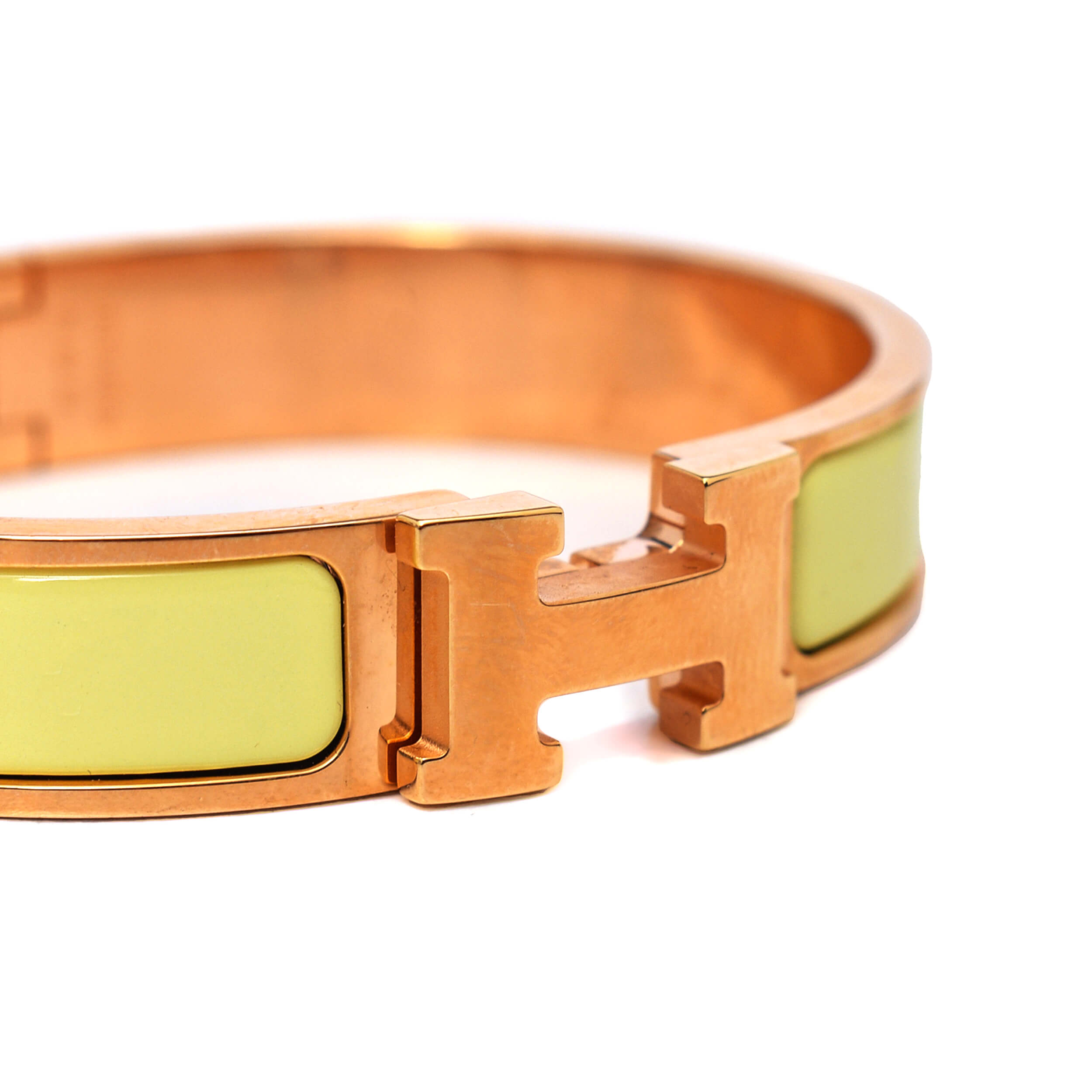 Hermes - Soufre Enamel Clic H Bracelet